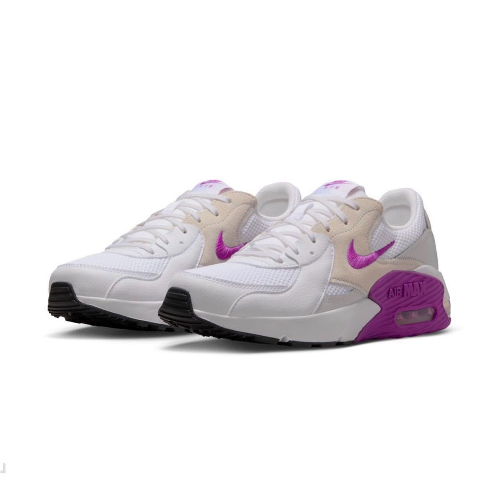 Nike Women’s Air Max Sneakers in White, Beige & Purple
